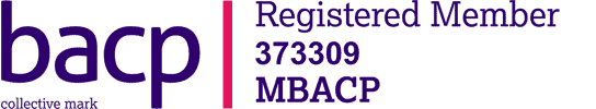 BACP registered member logo with membership number.